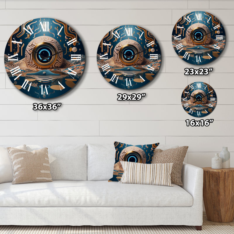 Oeil du temps, horloge murale rétro, Très grand