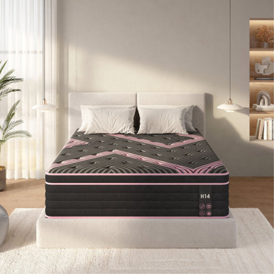 Queen Size Mattress,12 Inch Hybrid Mattress, Individually Pocketed Innerspring, Medium Firm