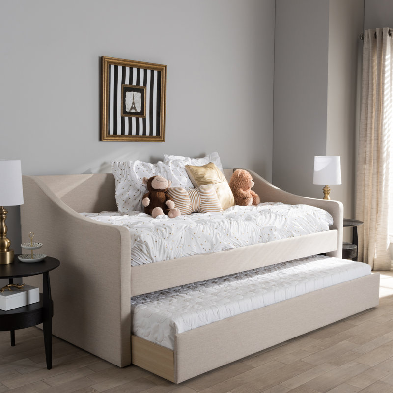 Lit de jour avec lit gigogne Erek, Beige
