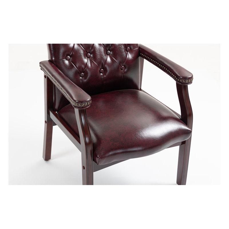 Upholstered PU Accent Armchair, Burgundy