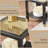 Square Side Table With Shelf, Boho Style Side Table For Living Room, Tempered Glass End Table With Metal Frame, Nightstand For Bedroom-126157994