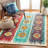 Hand Tufted Wool/Cotton Southwestern Rug in Light Blue/Red-1801305218