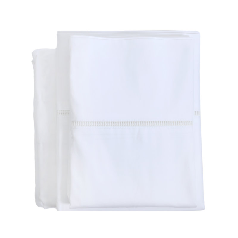 Como 100% Cotton Machine Woven Sheet Set, Queen Sheet Set + 2 Pillowcases, White