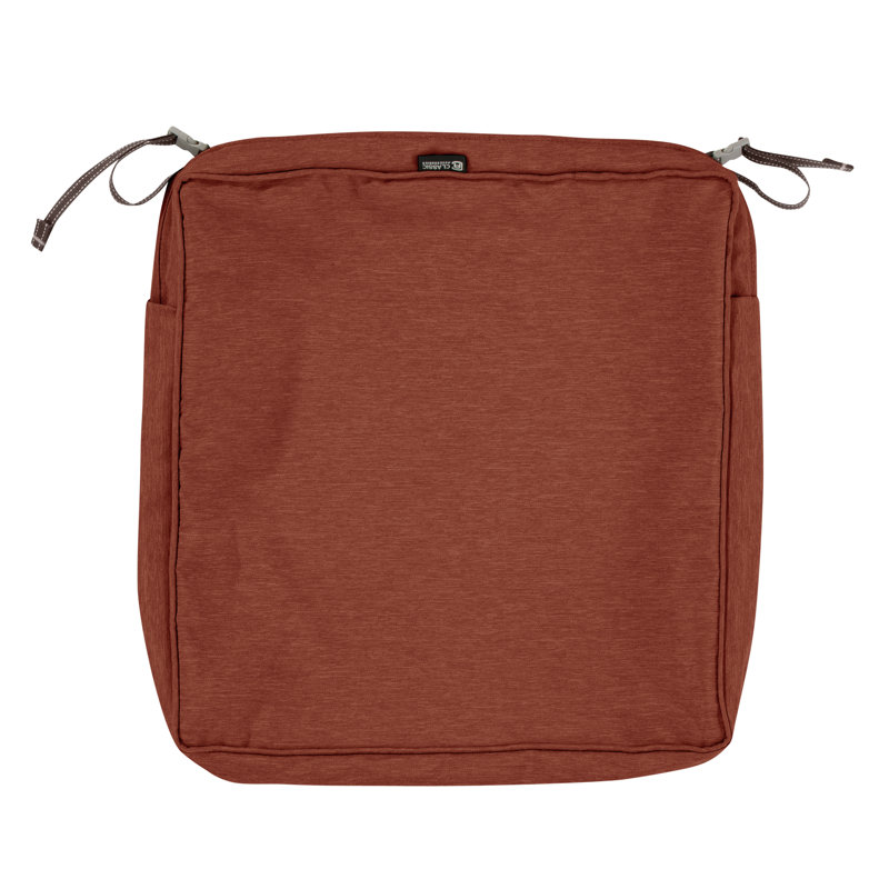 Pina Outdoor Dining Chair Seat Cushion, Heather Henna Red, 3" H x 19" W x 19" D