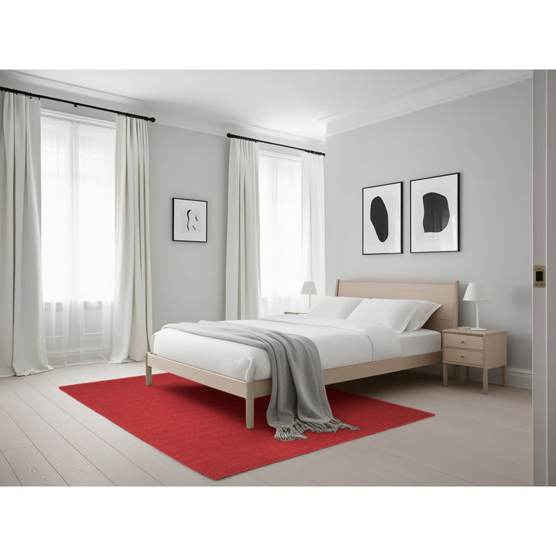Tapis de zone rouge contemporaine, Rectangle 5 pi x 7 pi