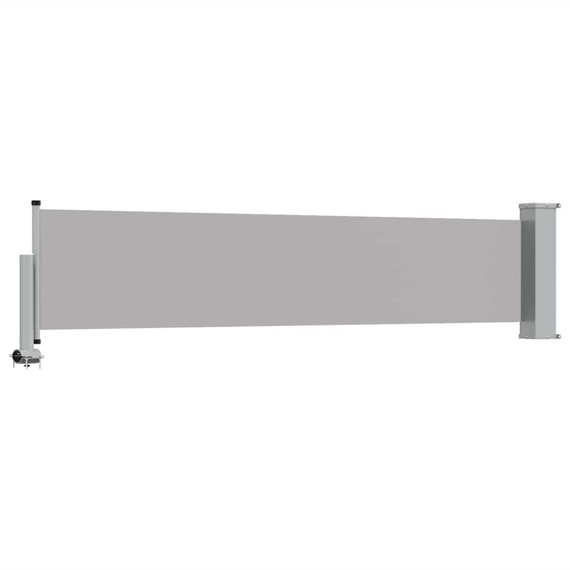 vidaXL Patio Retractable Side Awning 23.6"x118.1" Gray, Gray, 14" H x 69" W