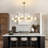 Mandre 16-Light Modern Sputnik Linear Chandelier, Brushed Gold Statement Globe Pendant for Dining Room or Kitchen Island