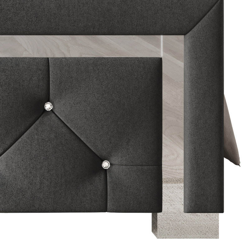 Laquanda Upholstered Panel Bed, Twin, Dark Grey
