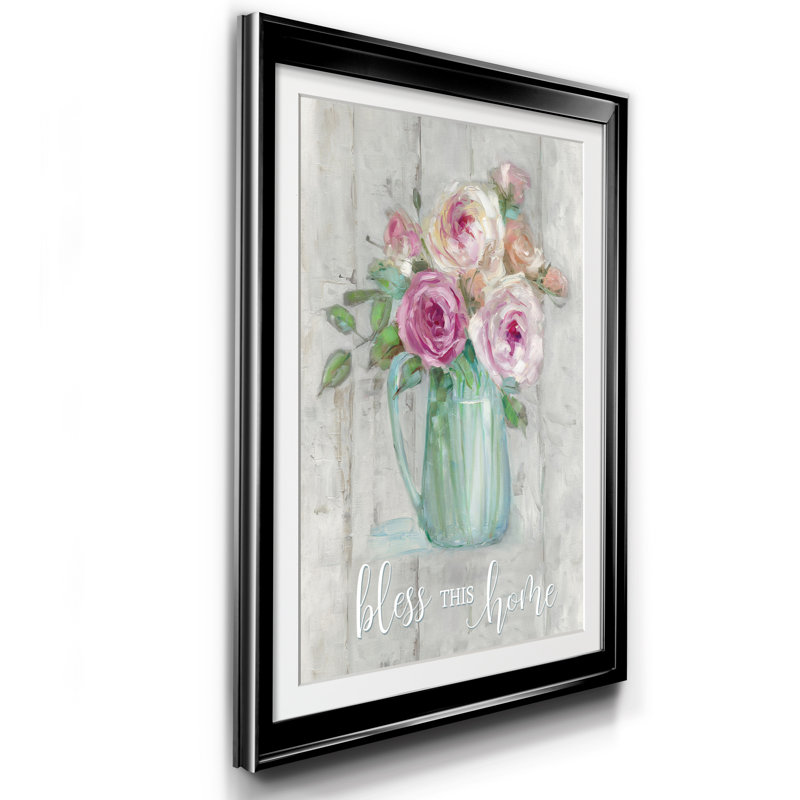 «Bless this home», reproduction d'art sur papier encadrée, H 26,5 po x l 36,5 po x P 1,5 po, Noir
