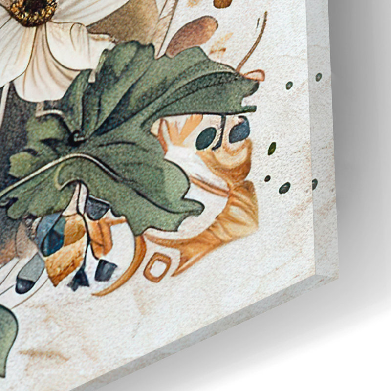 Art mural en verre épique «Watercolor Owl Tarot Card» par Momart, H 16 po x l 12 po x P 0,13 po