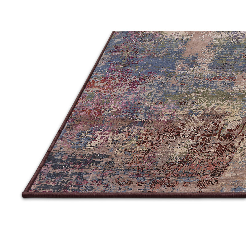Tapis abstrait brun / bleu, Rectangle 7 pi x 9 pi