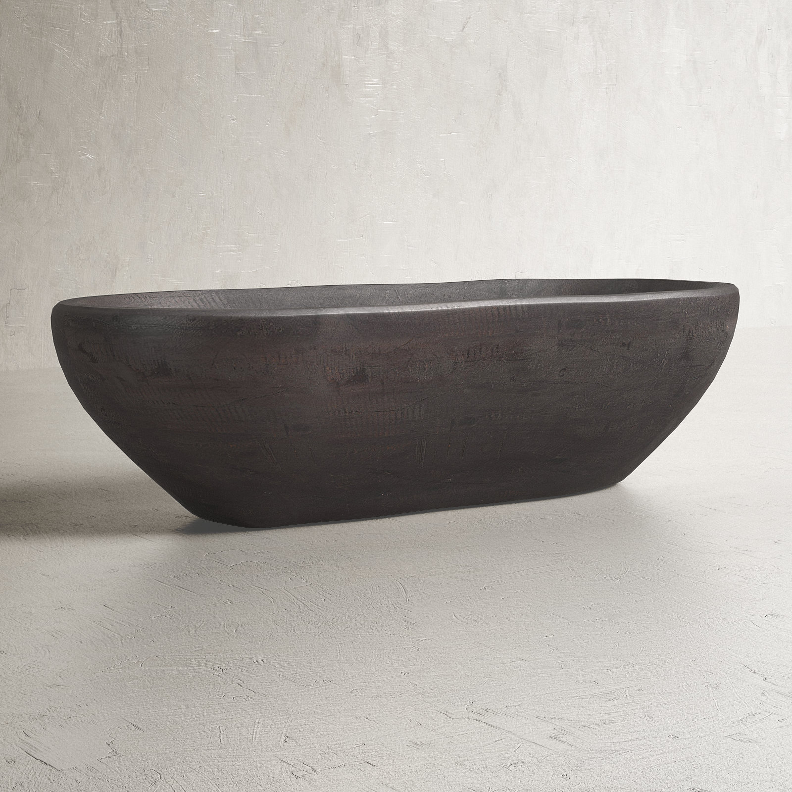 Zandile 26" D Reclaimed Wood Oval Decorative Bowl , Black/Brown
