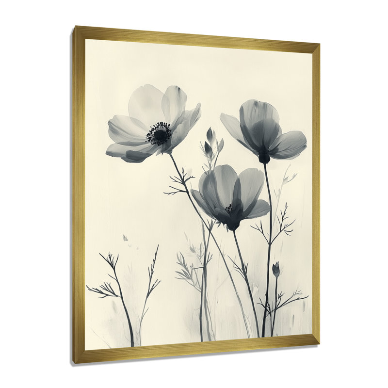 Loftus - Décoration murale florale, H 20 po x l 12 po, Avec cadre, Doré