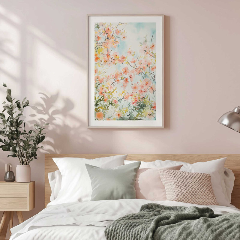 «Blossoms in Spring Light II», reproduction encadrée, H 15,25 po x l 12,25 po, Chrome poli