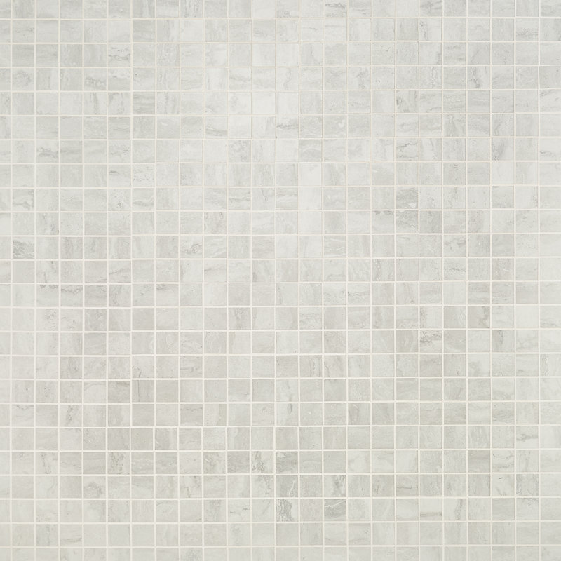 Essential Travertine 2" x 2" Porcelain Grid Mosaic Wall & Floor Tile, White