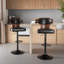 Bar Stools Set of 2 Seat Adjustable Height 62.2-85.1cm Bentwood Swivel Barstools with Back & Footrest - PU Leather Upholstered Bar Chair for Bar, Kitchen, Dining Room-522226693-529745439-529745437