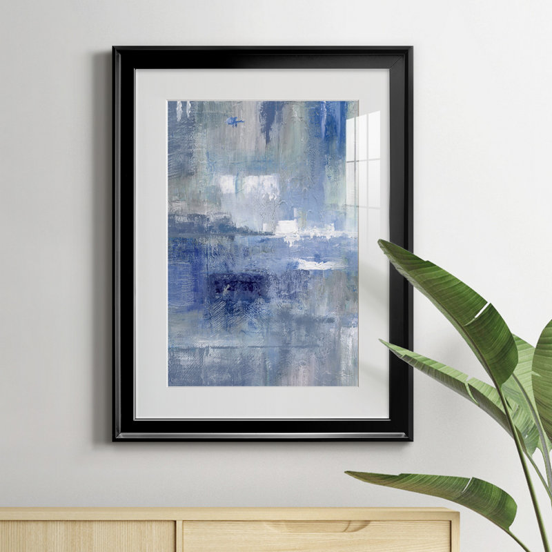 Bay View Indigo - Cadre photo, reproduction d'art sur papier, H 18,5 po x l 24,5 po x P 1,5 po, Noir
