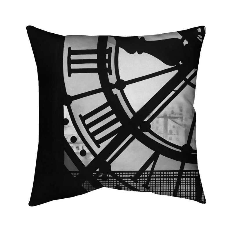 Clock at the orsay museum - 16"x16" Outdoors Throw pillow - Spun poly - Print on demand