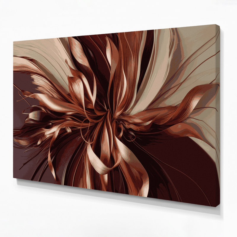 Lyrical Abstraction 7 Brown Canvas Wall Art, 12" H x 18" W