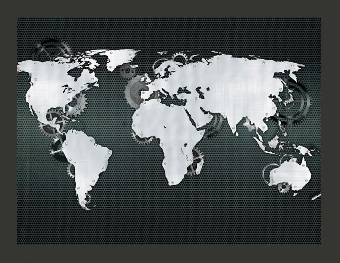 Mechanical World Wallpaper, 154 cm x 200 cm