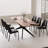 69.4" W 6-Person Rectangular Solid and Manufactured Wood Dining Table with Metal Legs-1470405059