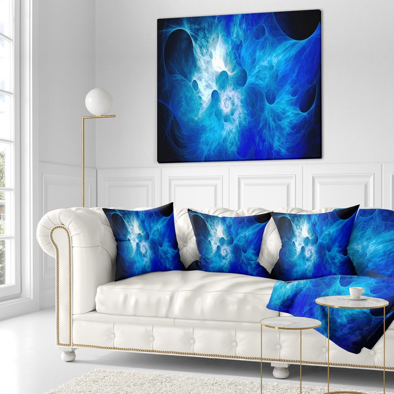 Coussin décoratif en fumée floral fractal, 18 po x 18 po, Coussin décoratif
