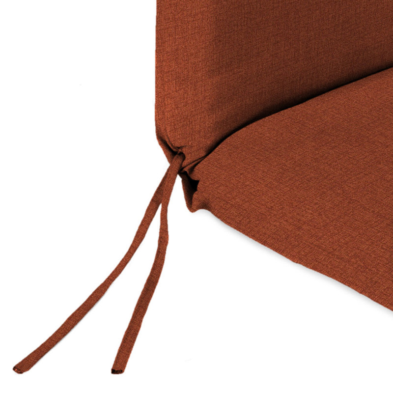 22" x 44" Outdoor Chair Cushion with Ties and Loop, McHusk Brick