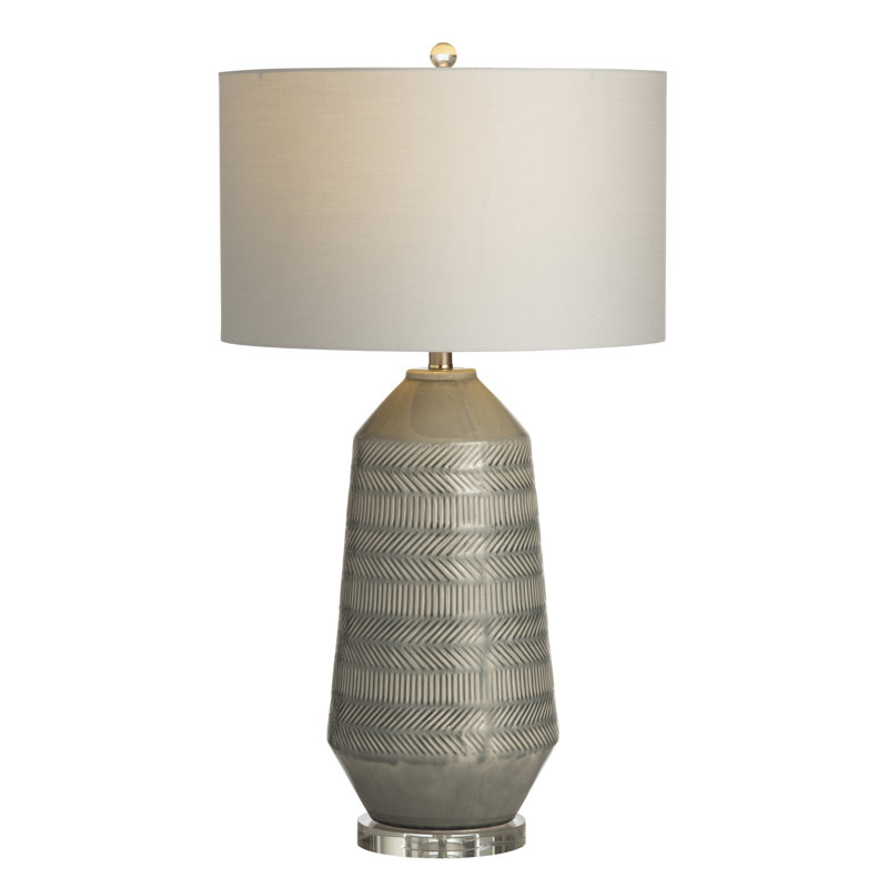 Lampe de table en cristal Lohan, gris