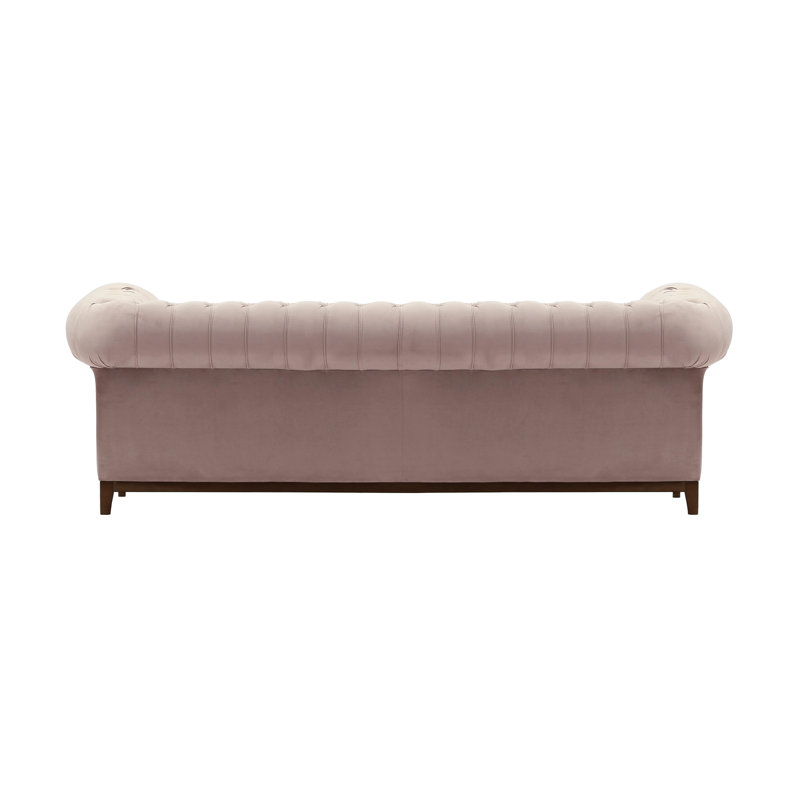 Fryar Velvet Sofa, 3, Flamingo, Walnut