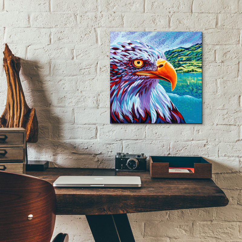 «Proud Eagle» par Carolee Vitaletti, art mural en verre acrylique
