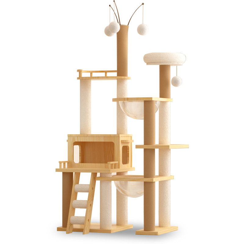 5 Tiers Cat Tree with Condons,Perch,Scratching Posts