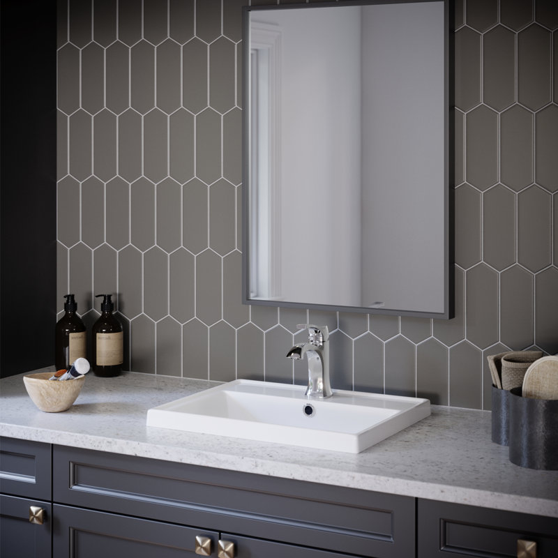 Robinet pour salle de bain à poignée simple avec drain, Chrome