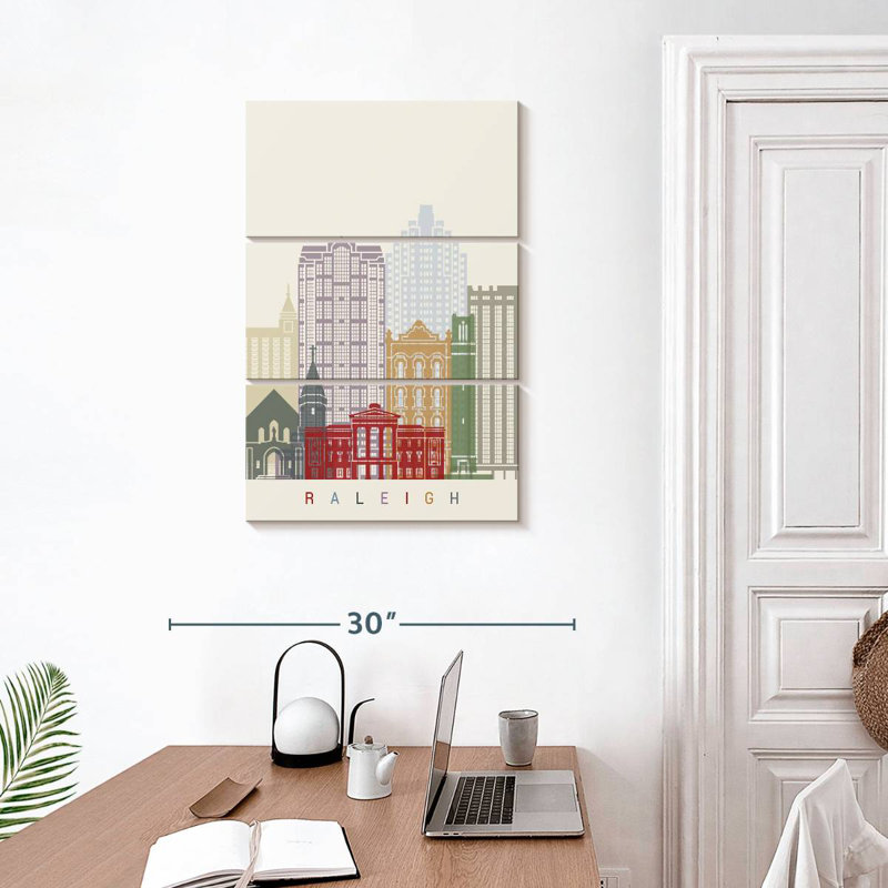 Affiche Sirci Raleigh Skyline, H 32 po x l 20 po