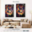 «Majestic Lion Abstract Color», reproduction sur toile-409673147