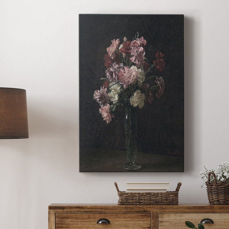 Imprimé floral rétro XC III - galerie Cavas, H 18 po x l 12 po
