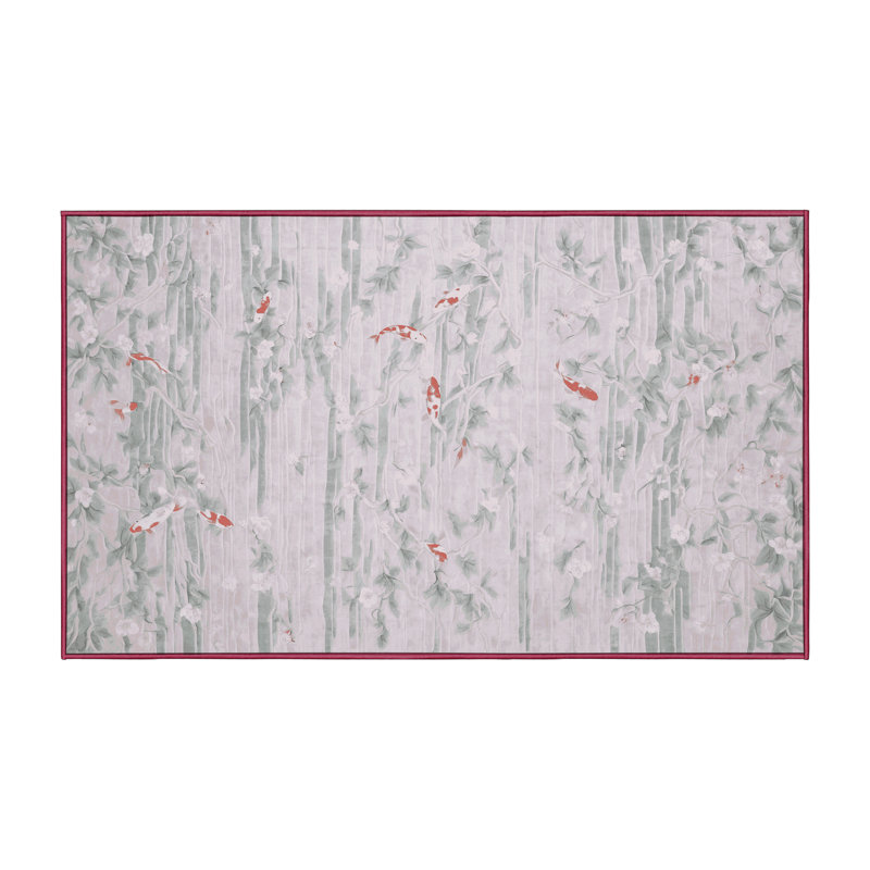 Machine Washable Beige Area Rug, Rectangle 4' x 6'