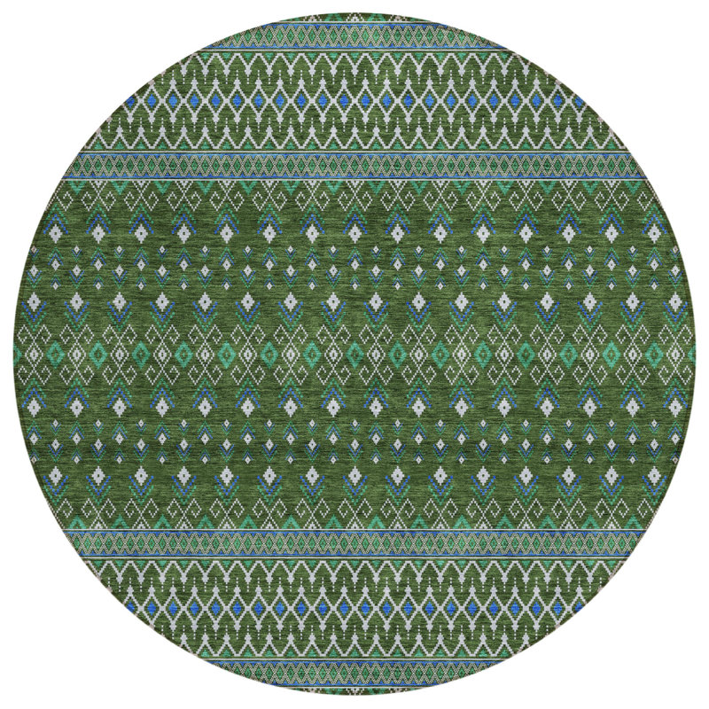 Tapis rond 8 po Tribal
