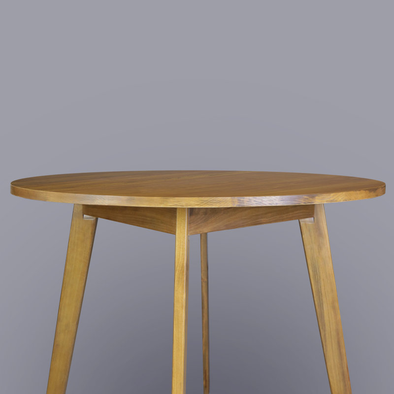 Stacie Round Solid Wood Dining Table, Harvest Gold