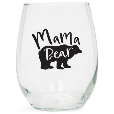 Wine Glass Mama Bear 15 Oz
