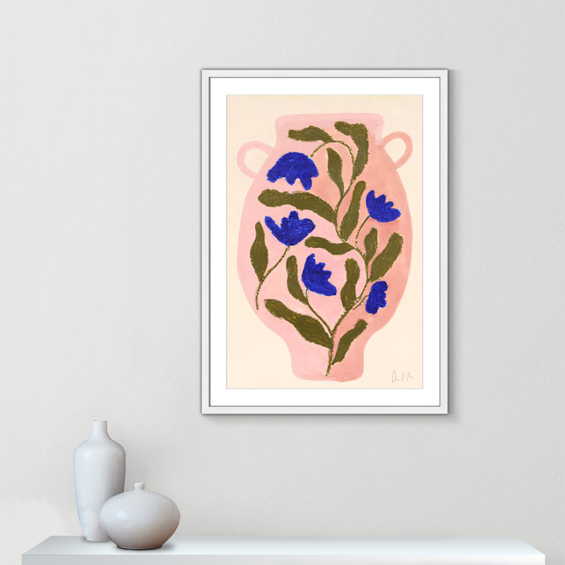 Vase n ° 01 par Camilla Bergqvist, Reproduction encadrée blanche avec passe-partout, H 35,5 po x l 25,5 po x P 1,25 po