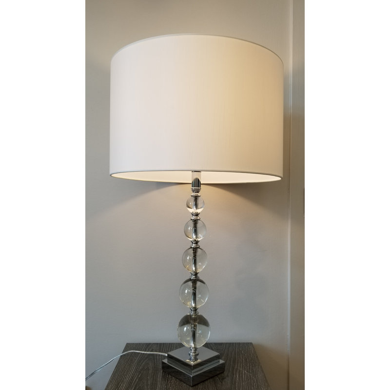 Lampe de table standard 30" Oldenburg, Transparent, Blanc