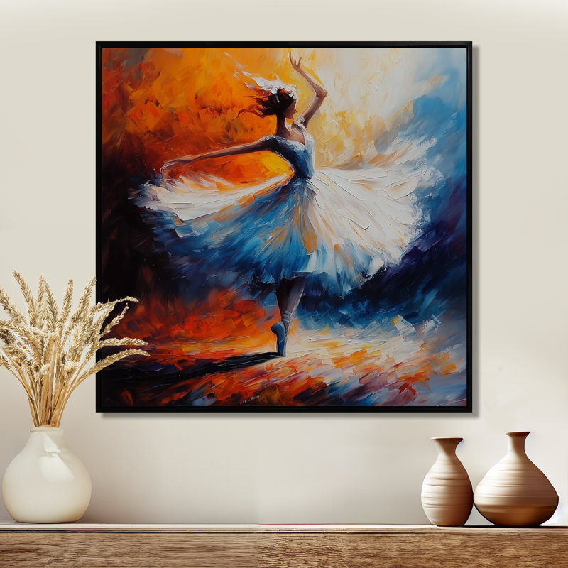 Summer Serenity Ballet Dance I - Ballet, reproduction d'art murale, H 36 po x l 36 po, Noir