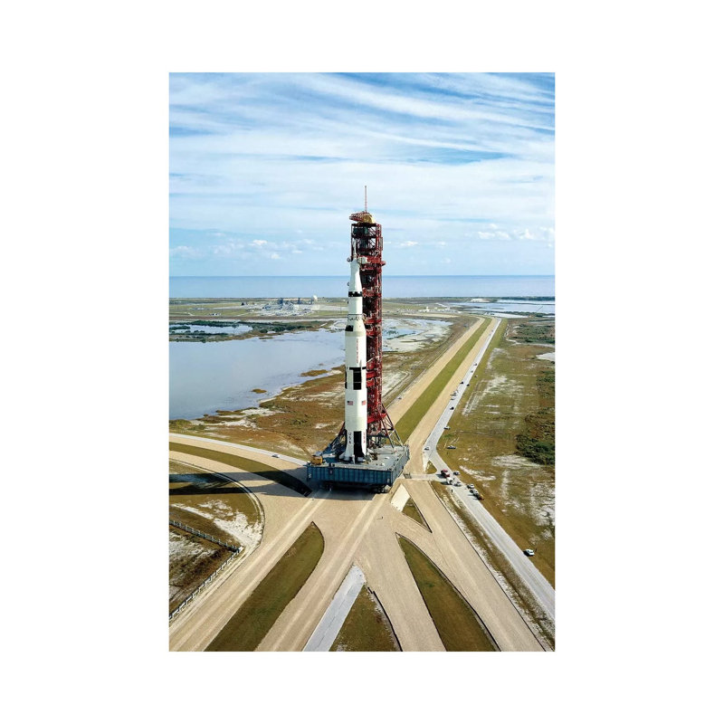 High-Angle View Of The Apollo 14 Space Vehicle by Stocktrek Images - Wrapped Canvas Print, 20.32 cm H x 30.48 cm W