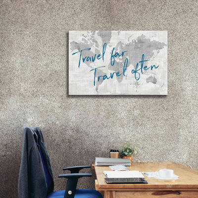 'World Map Collage Travel' by Sue Schlabach, Giclee Canvas Wall Art