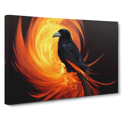 Picturesque Raven Bird - Wrapped Canvas
