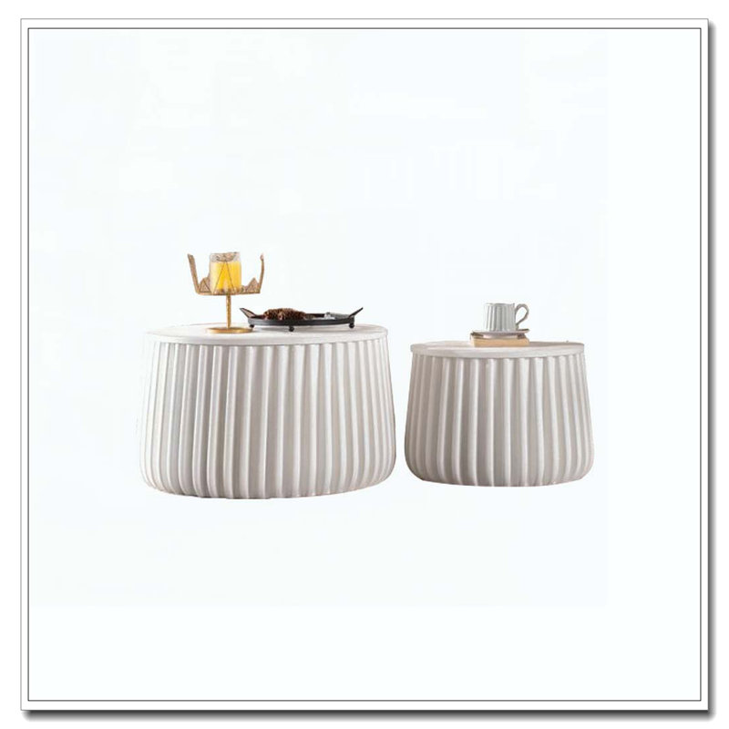 Ensemble de tables de rangement rondes blanches
