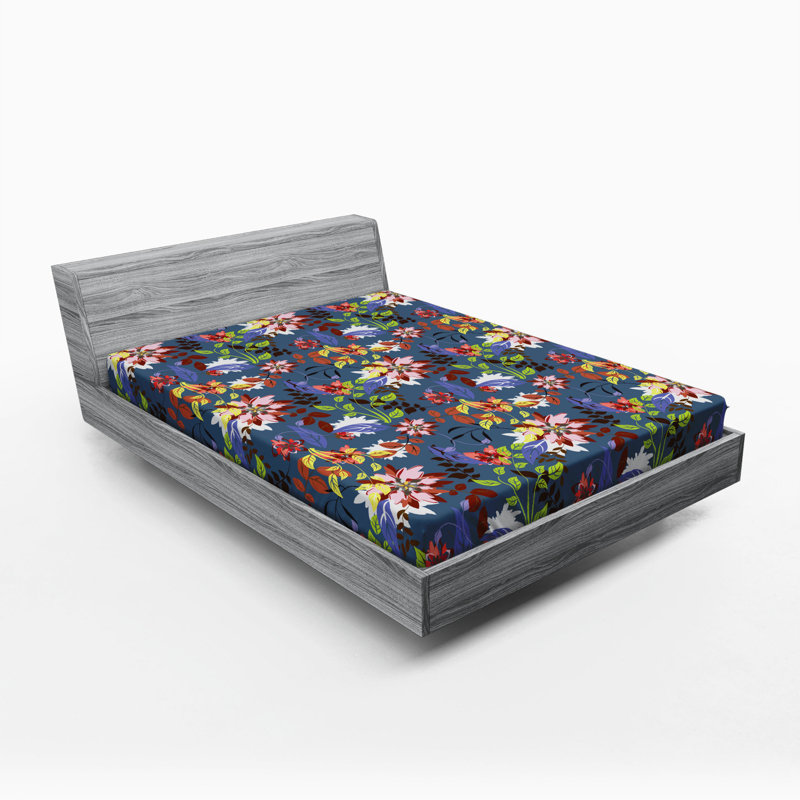 Microfiber Floral Fitted Sheet, Queen Fitted Sheet