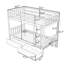 Lit superposé simple au-dessus de simple en bois avec tiroirs de rangement et échelle-2075027975
