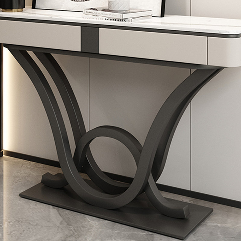 Italian  Luxury  Console Table, 33.5" H x 39.4" W x 13.8" D, Black