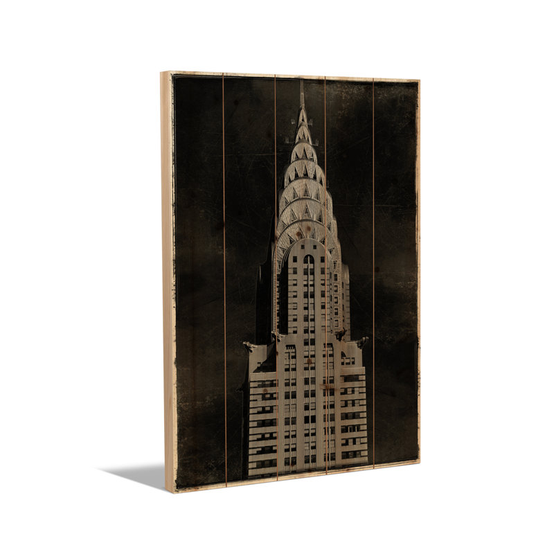 Impression sur bois en bois - Chrysler par Dylan Matthews, H 26 po x l 18 po